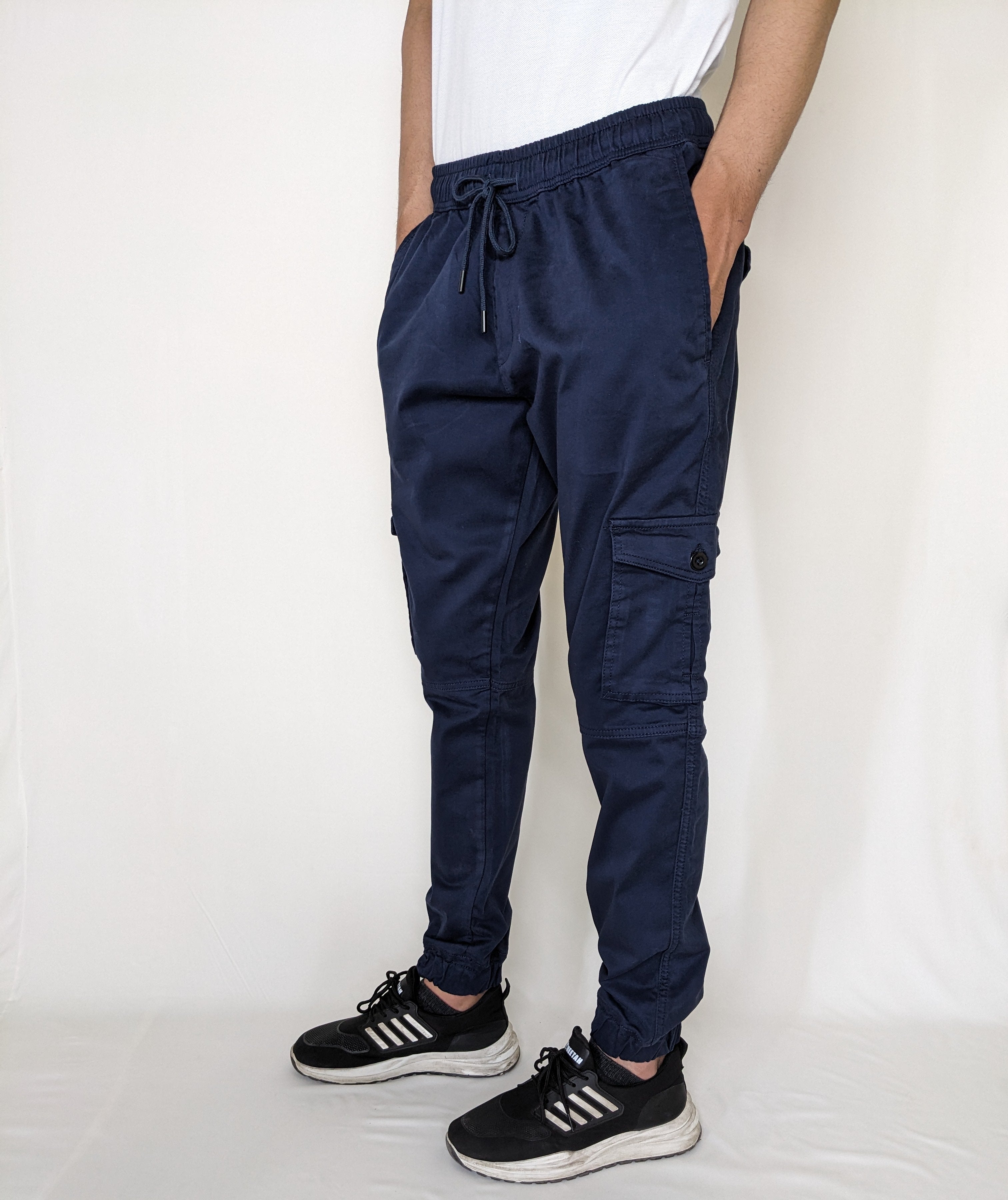 COTTON CARGO JOGGER PANT SIX POCKETS (NAVY BLUE)