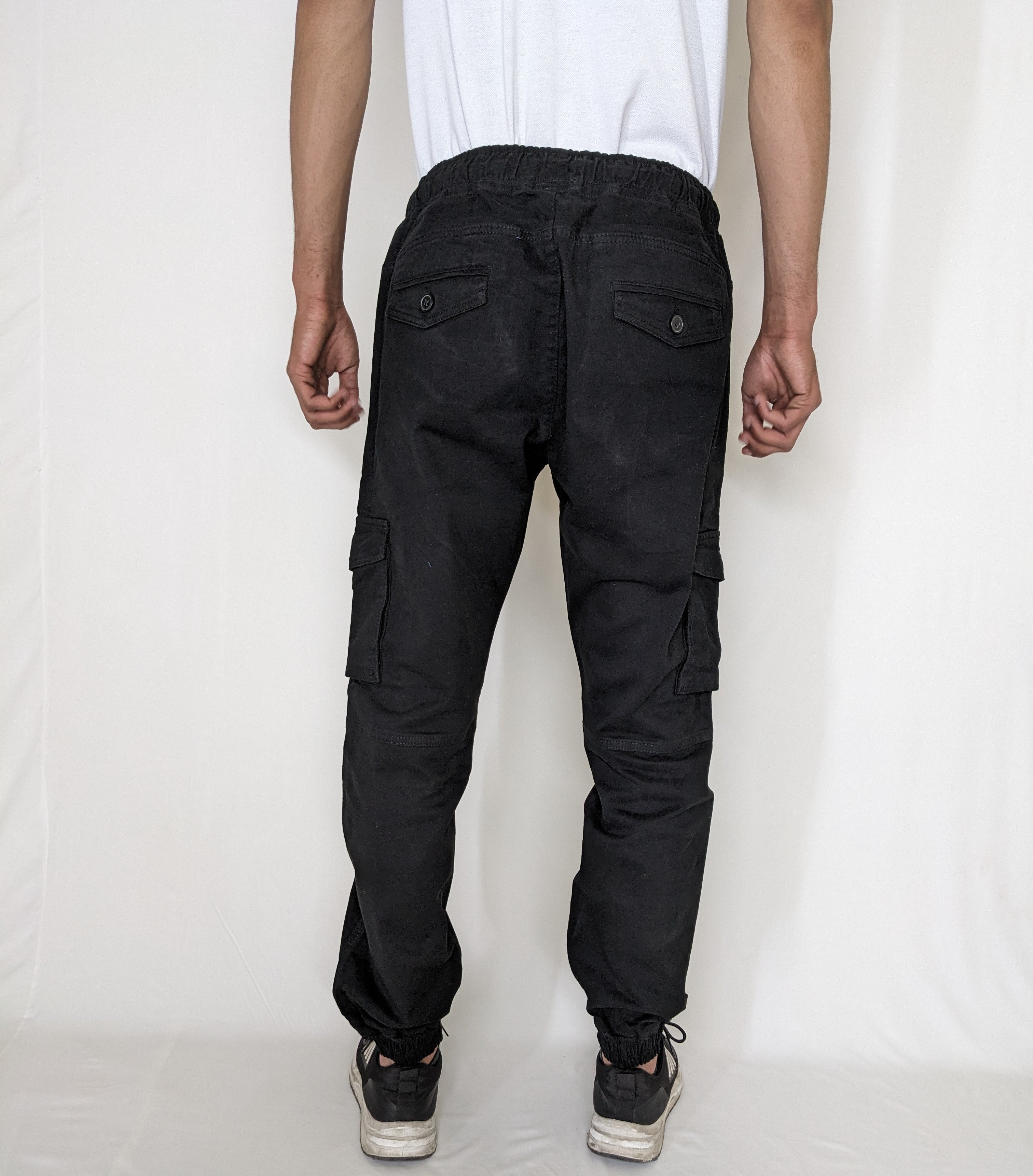 COTTON CARGO JOGGER PANT SIX POCKETS (BLACK)