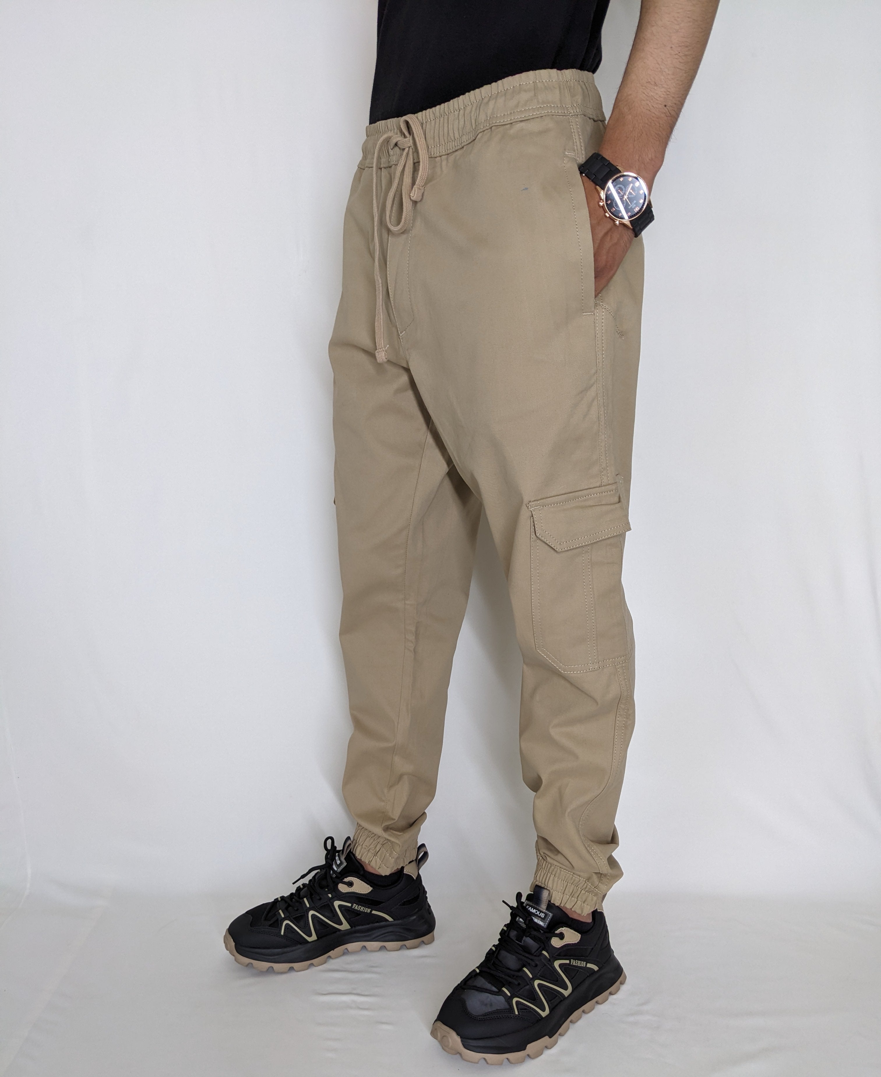 COTTON CARGO JOGGER PANT FIVE POCKETS (KHAKI)