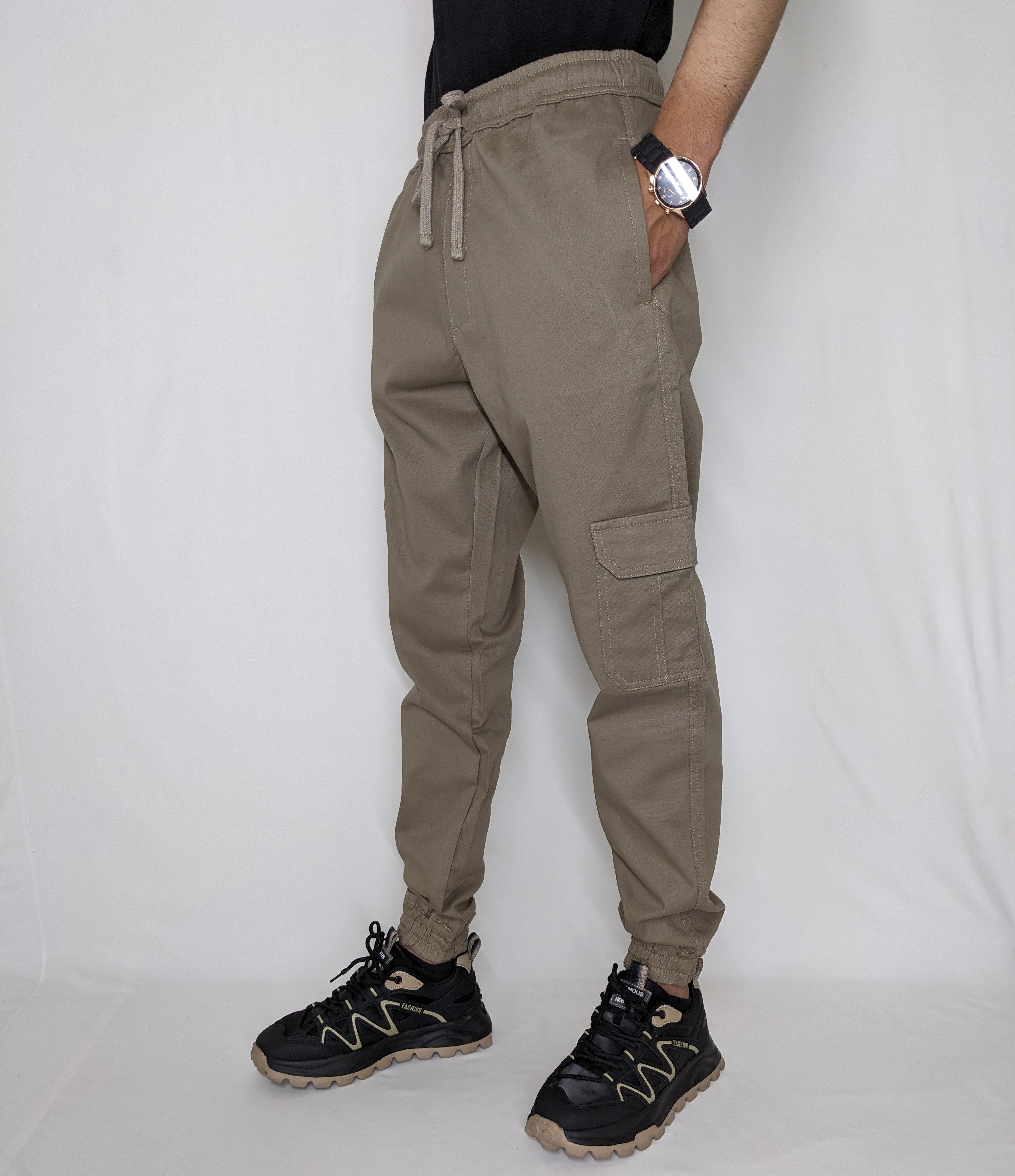 COTTON CARGO JOGGER PANT FIVE POCKETS (GRAY)