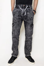 TIE-WAIST DENIM [SMOKE WASH]