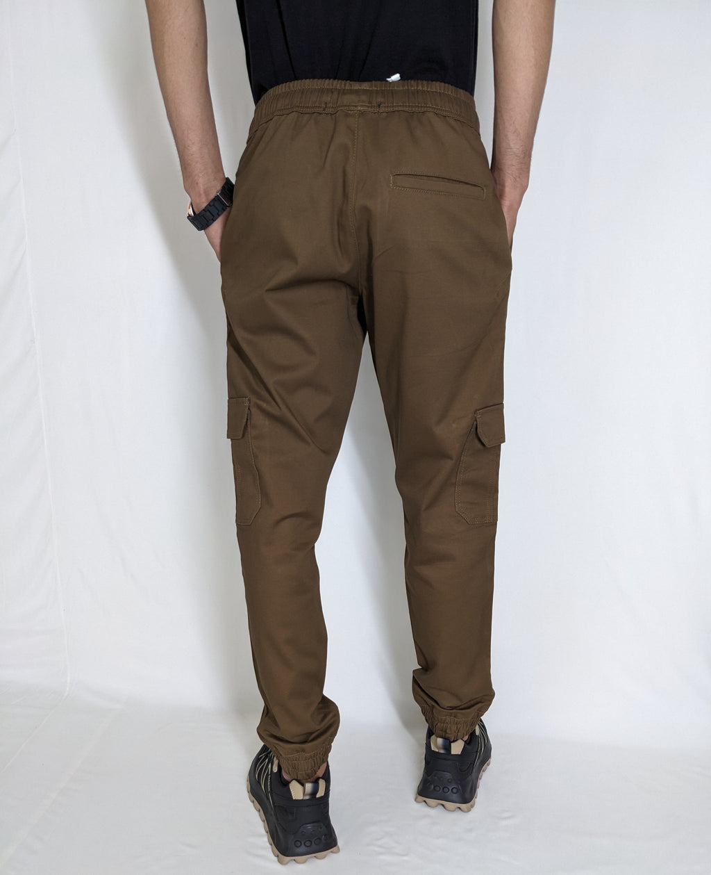 COTTON CARGO JOGGER PANT FIVE POCKETS (DARK BROWN)