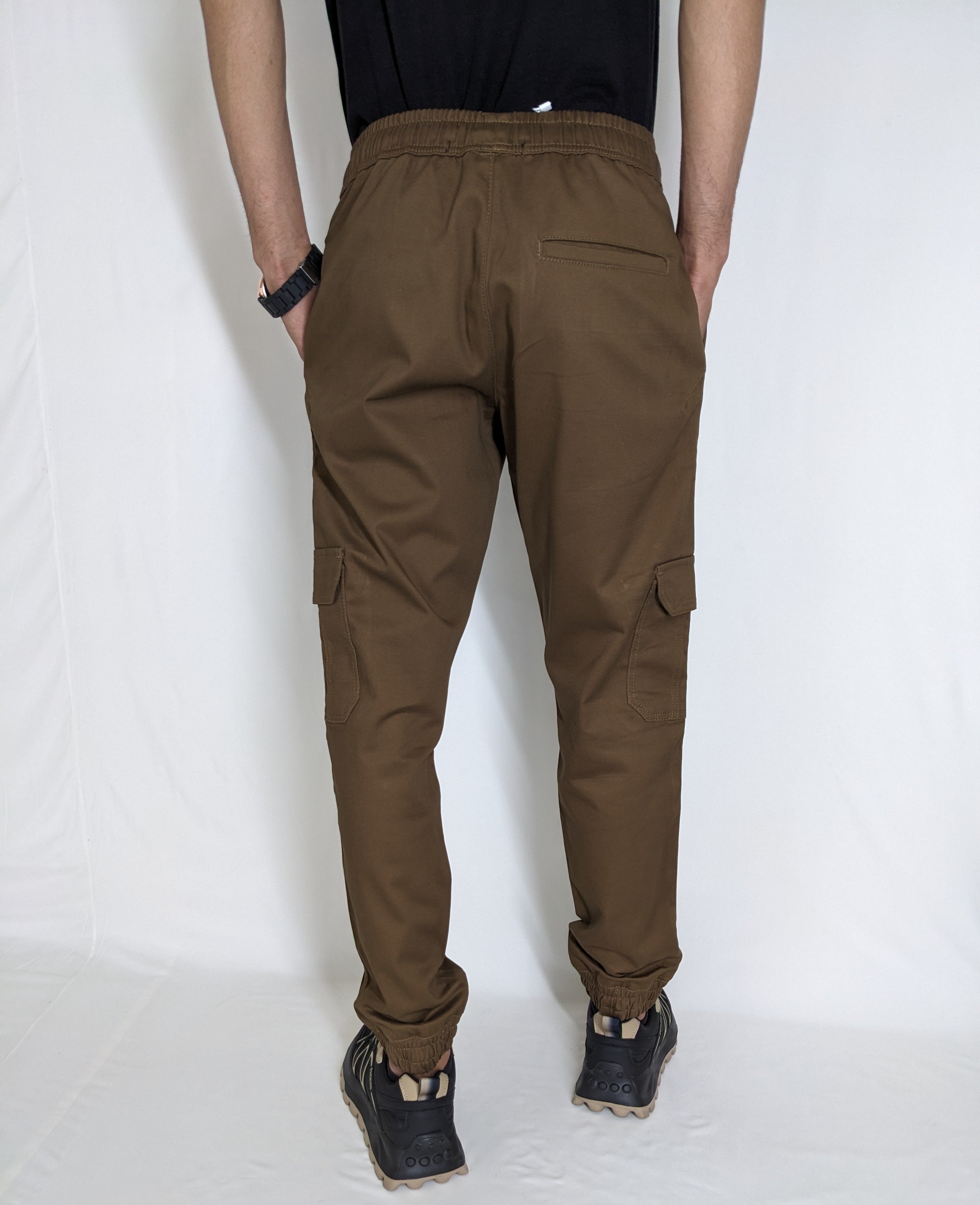 COTTON CARGO JOGGER PANT FIVE POCKETS (DARK BROWN)