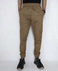 COTTON CARGO JOGGER PANT FIVE POCKETS (PALE BROWN)