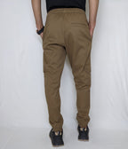 COTTON CARGO JOGGER PANT FIVE POCKETS (PALE BROWN)