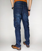STRAIGHT FIT CARGO DENIM PANT [GREENISH BLUE]