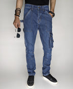 URBAN STYLE CARGO DENIM [MID BLUE]
