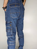 URBAN STYLE CARGO DENIM [MID BLUE]