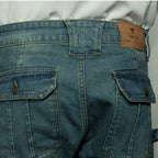STRAPLINE CARGO DENIM [GREENISH BLUE]