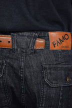 STRAPLINE CARGO DENIM [BLACK]