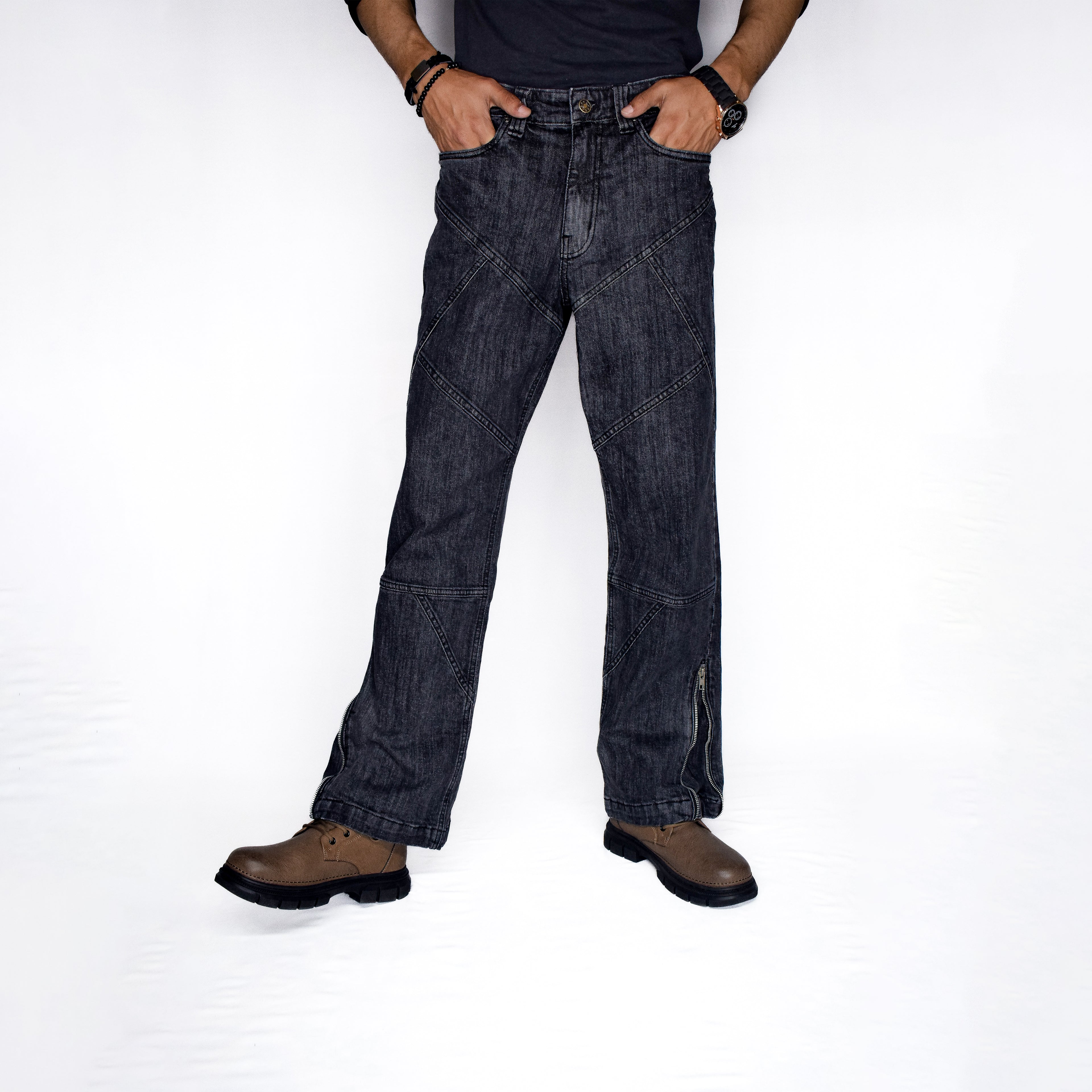 CROSS TRAIL DENIM JEANS [BLACK]