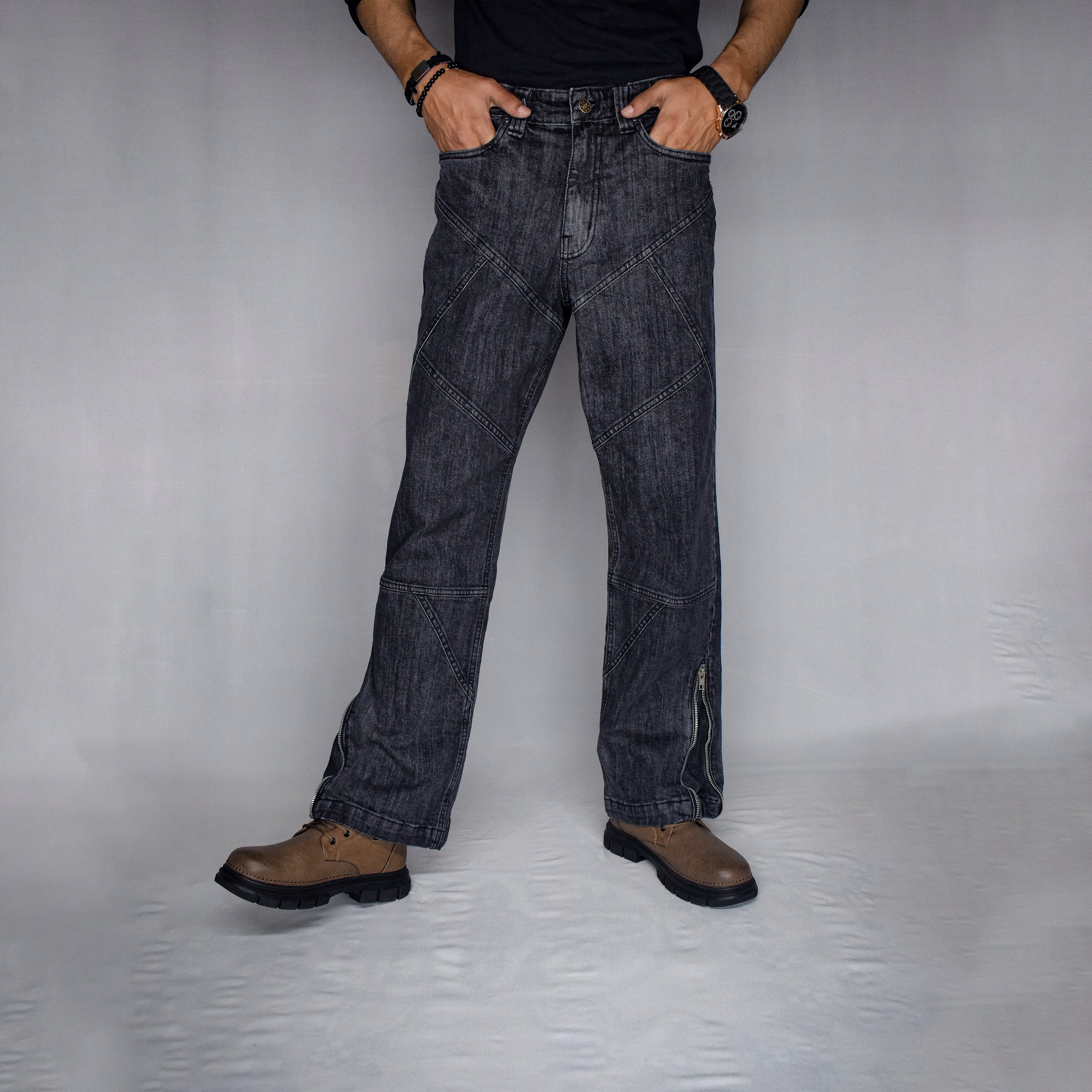 CROSS TRAIL DENIM JEANS [BLACK]