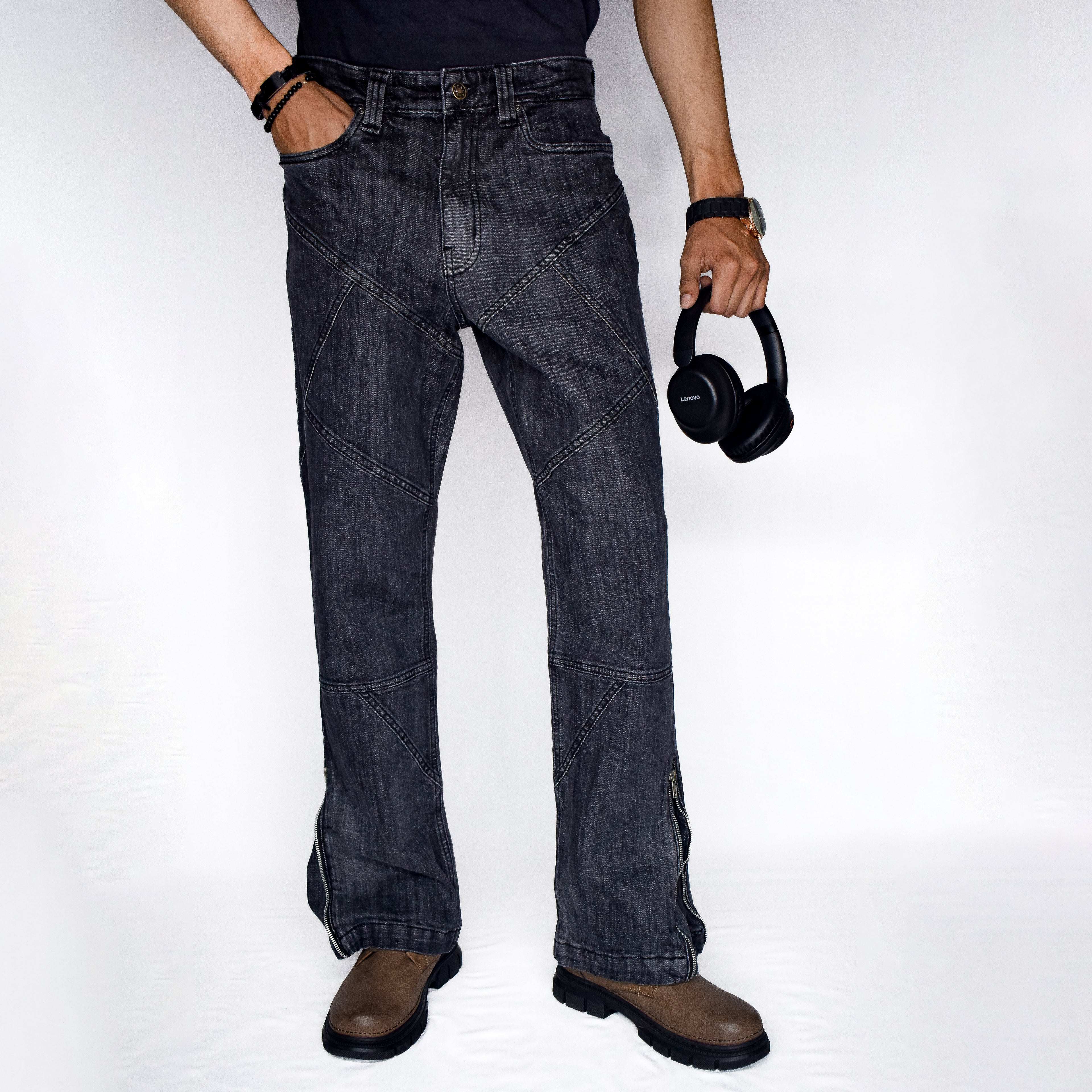 CROSS TRAIL DENIM JEANS [BLACK]
