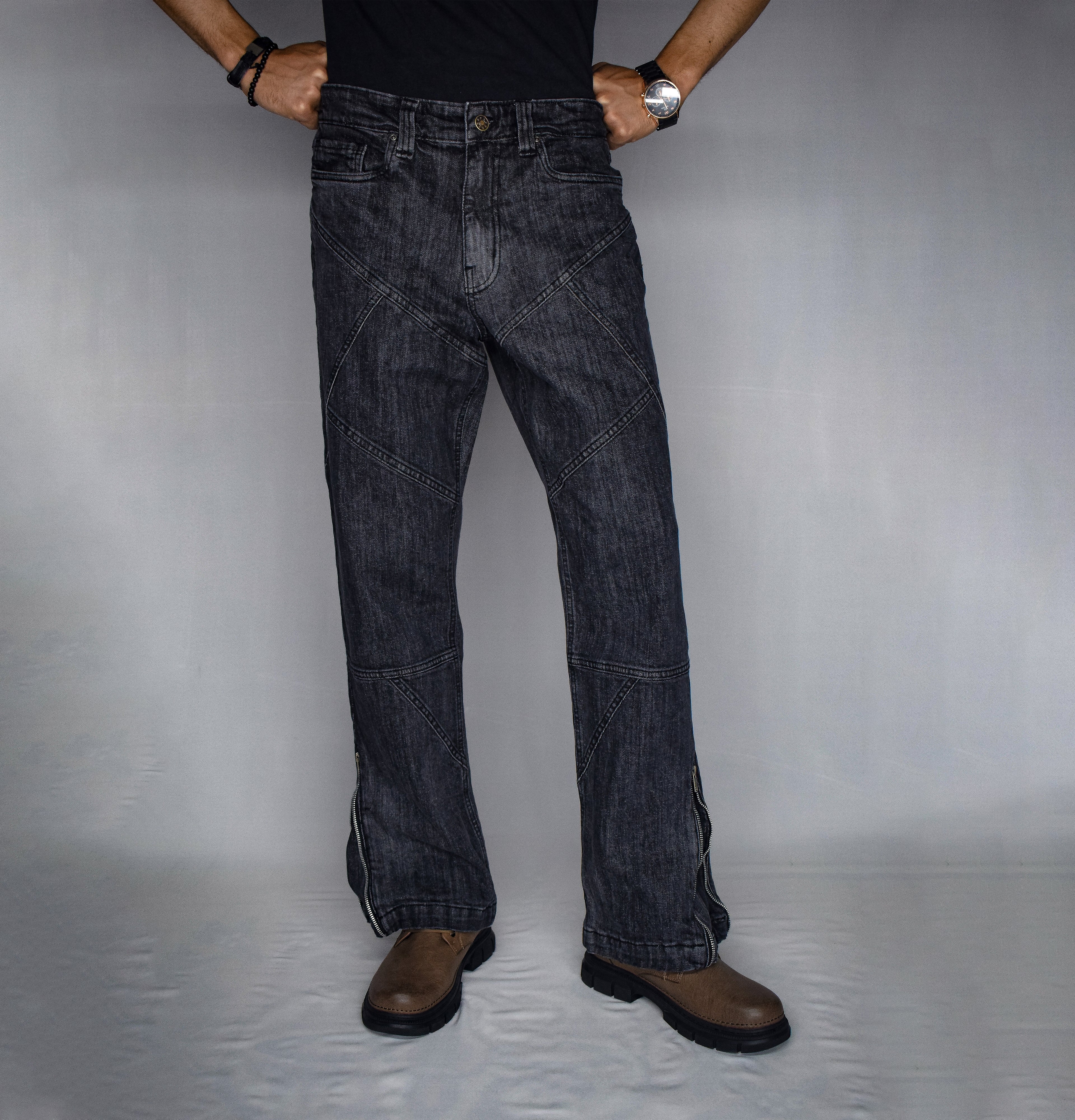 CROSS TRAIL DENIM JEANS [BLACK]