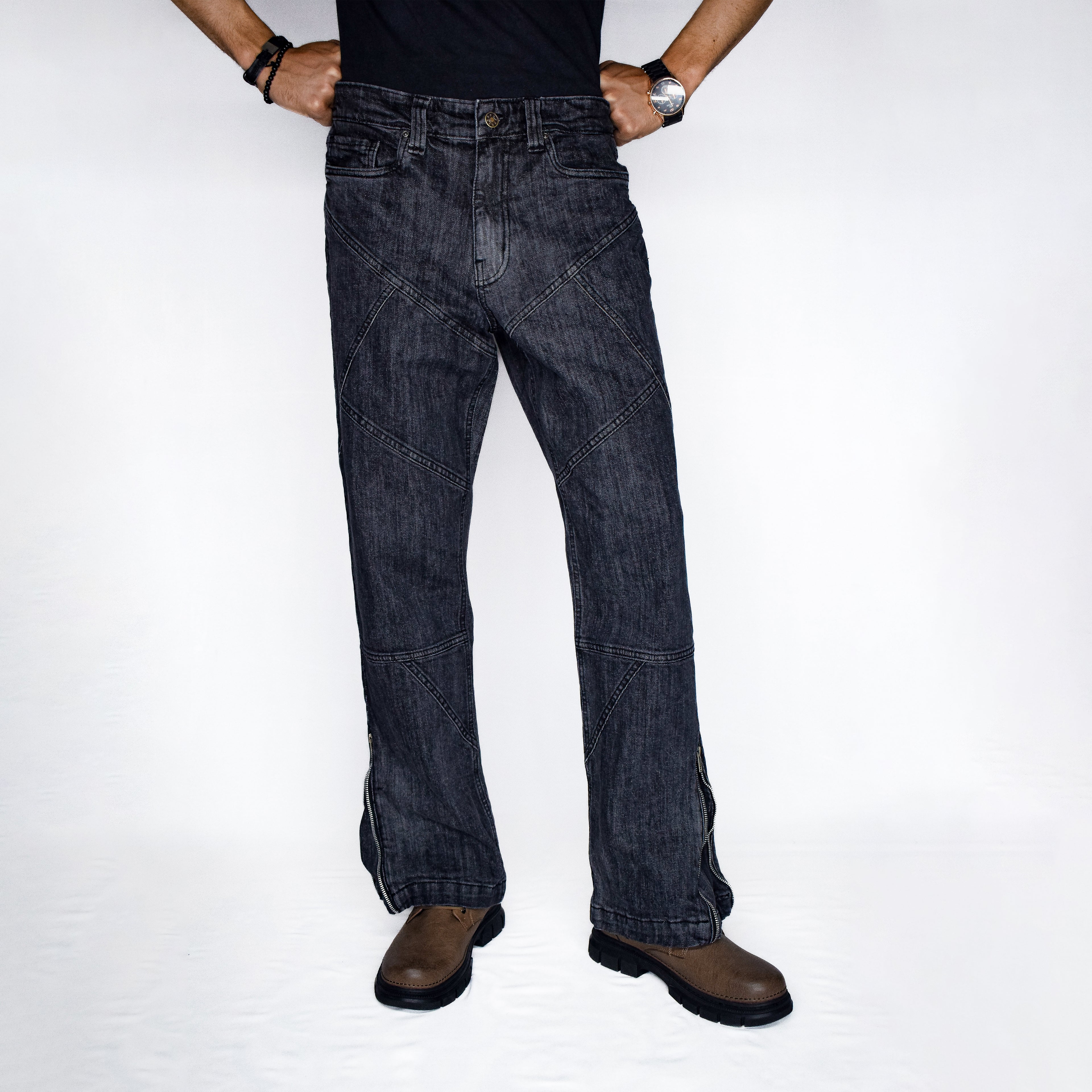 CROSS TRAIL DENIM JEANS [BLACK]
