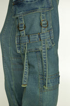 STRAPLINE CARGO DENIM [GREENISH BLUE]