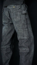 STRAPLINE CARGO DENIM [BLACK]
